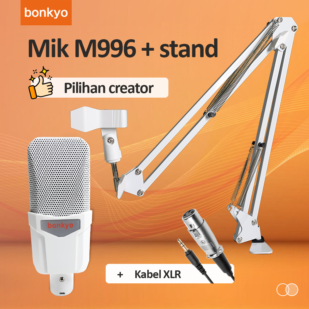 Bonkyo NEW M996 Mikrofon Kondensor Mikrofon Persegi Kartu Suara Mikrofon  Persegi Rekaman Komputer Mic