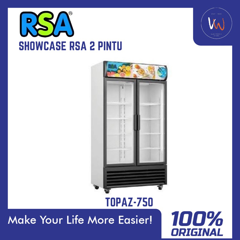 Jual Showcase 2 Pintu RSA Topaz-750 / Pendingin Minuman / Kulkas ...