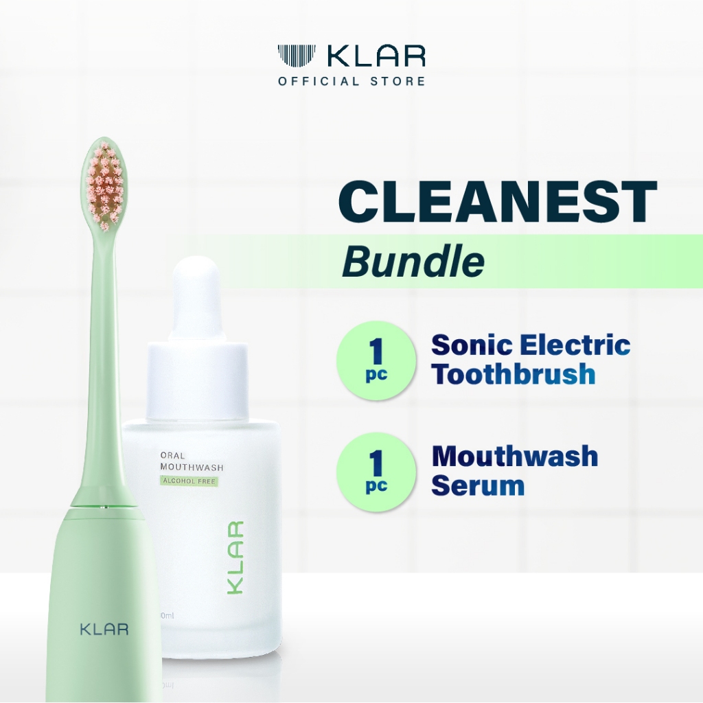 Jual [Cleanest Bundle] KLAR Oral Mouthwash + Sonic Electric Toothbrush