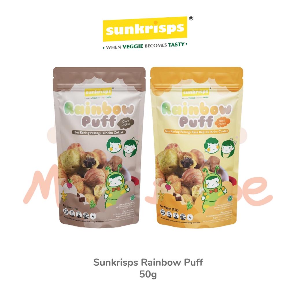 Jual Sunkrisps Rainbow Puff Sus Kering Pelangi Snack Cemilan Anak 50g ...