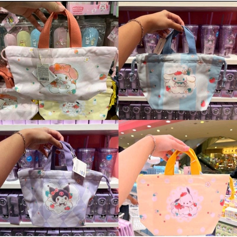 Jual Official BALI MINISO Sanrio Drawstring Bento Bag Lunch Bag Tas Makan Siang Sanrio Kuromi