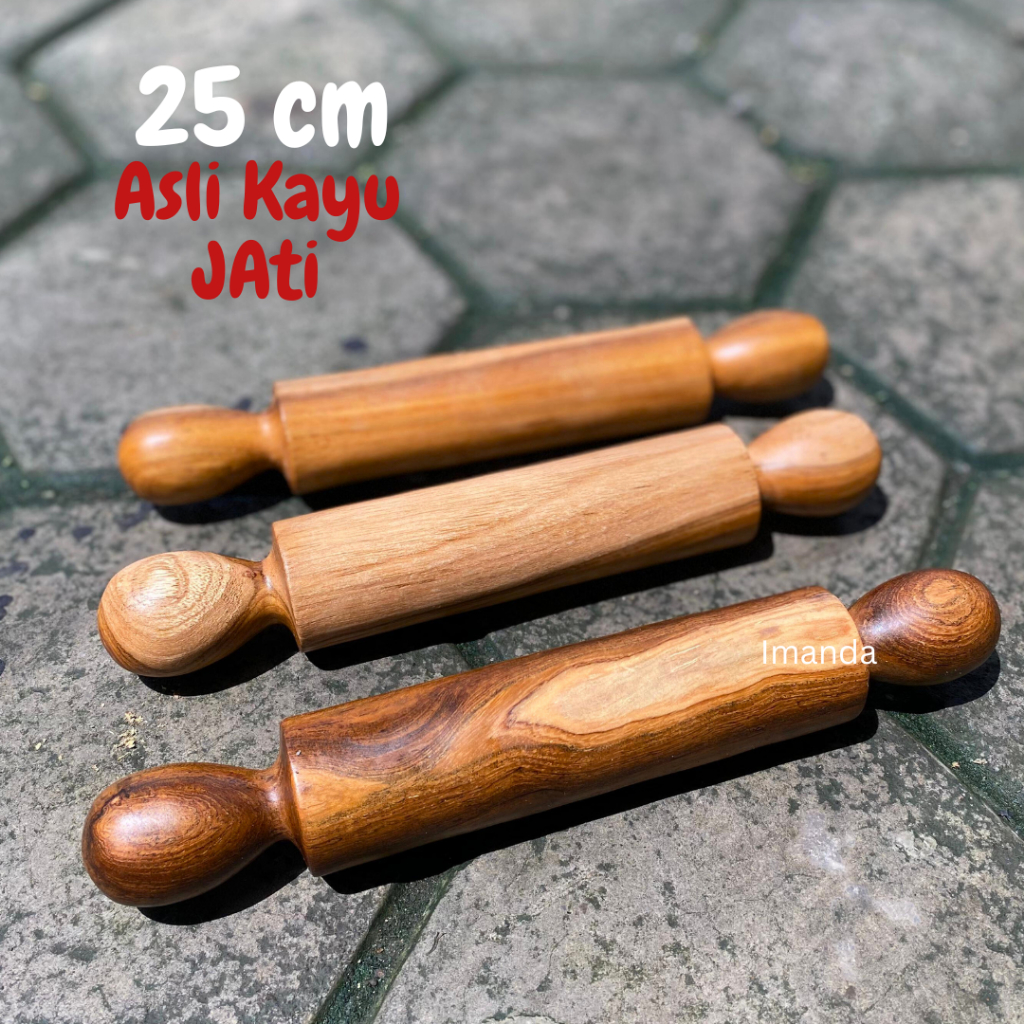 Jual Rolling Pin Adonan Kue Kayu Jati 25 cm | Shopee Indonesia