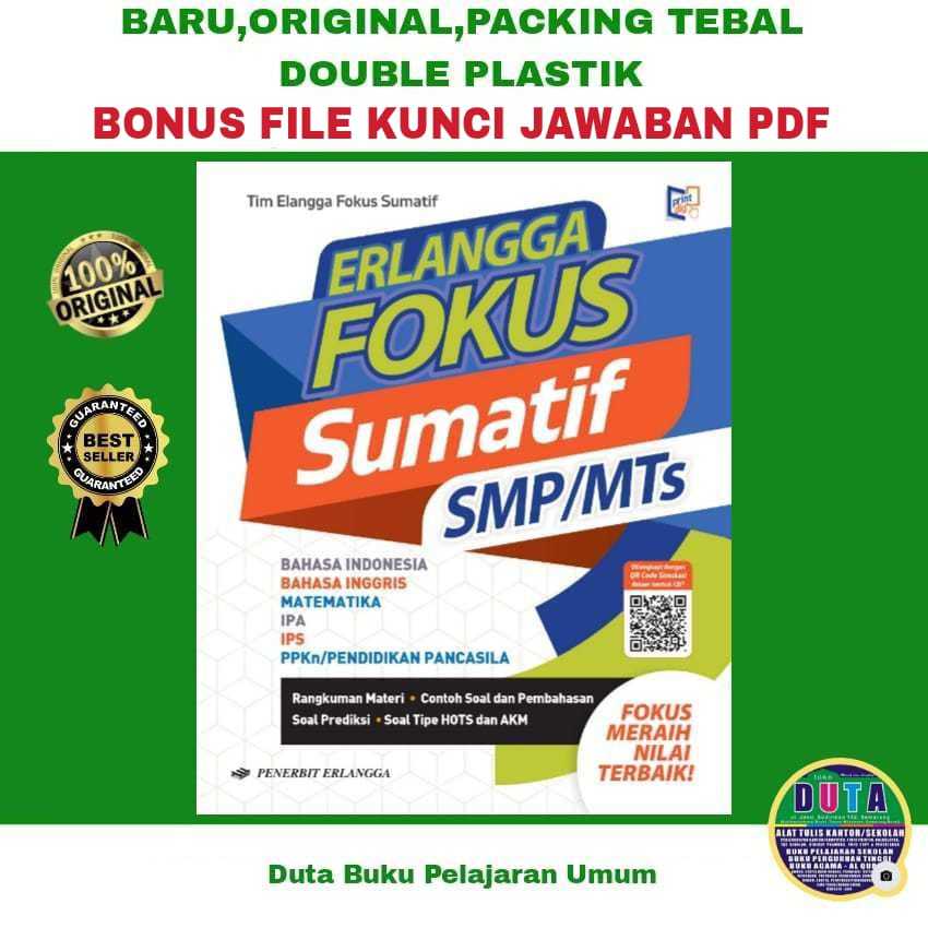 Jual Buku Soal Latihan Ujian Sekolah SMP Kelas 9 Erlangga Fokus Sumatif ...