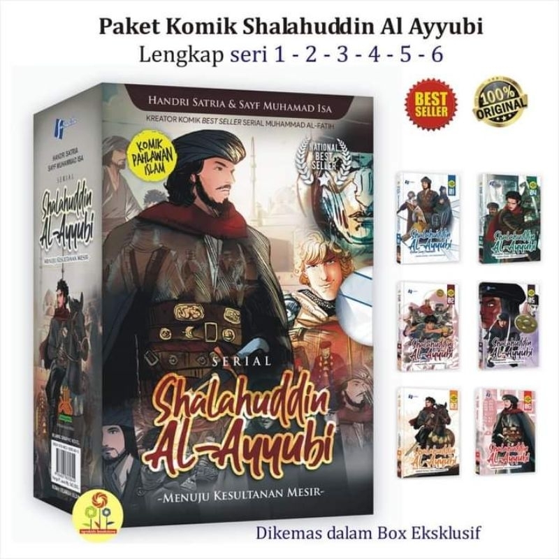 Jual Ready Bonus Box Komik Shalahuddin Al Ayyubi Seri 1 2 3 4 5 6