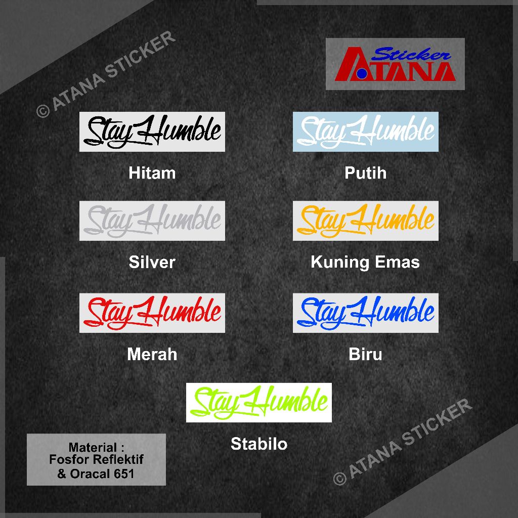 Jual Stiker Cutting Stay Humble Sticker StayHumble Viral Decal Variasi ...