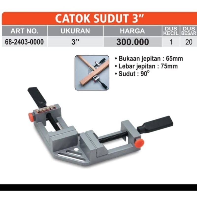 Jual Clamp Corner Inch Body Besar Quick Release Clamp Aldo Catok Siku