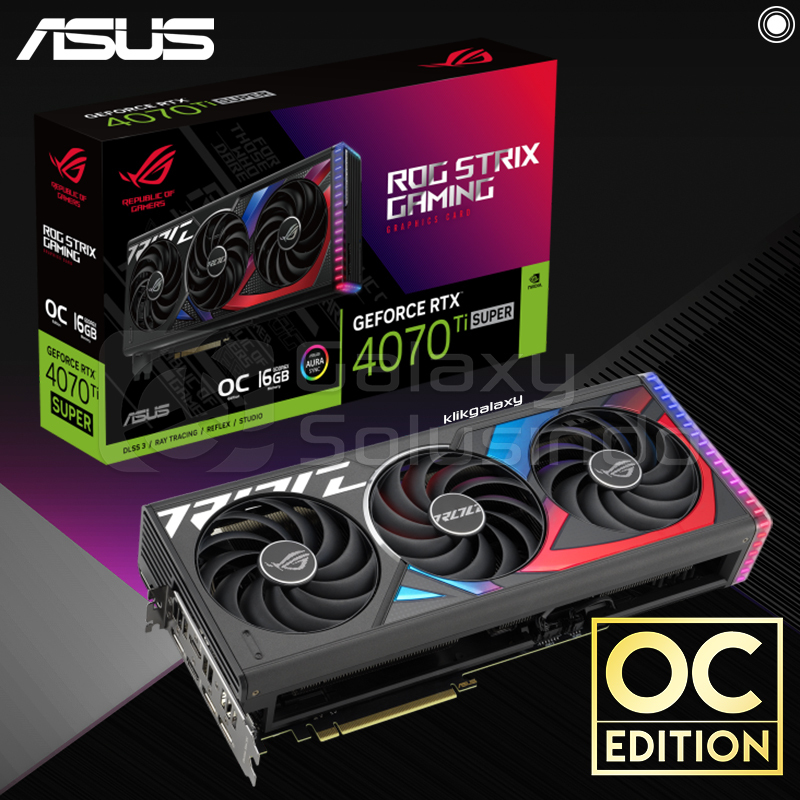 Jual ASUS GeForce RTX 4070 Ti SUPER ROG Strix 16GB OC GDDR6X - VGA ...