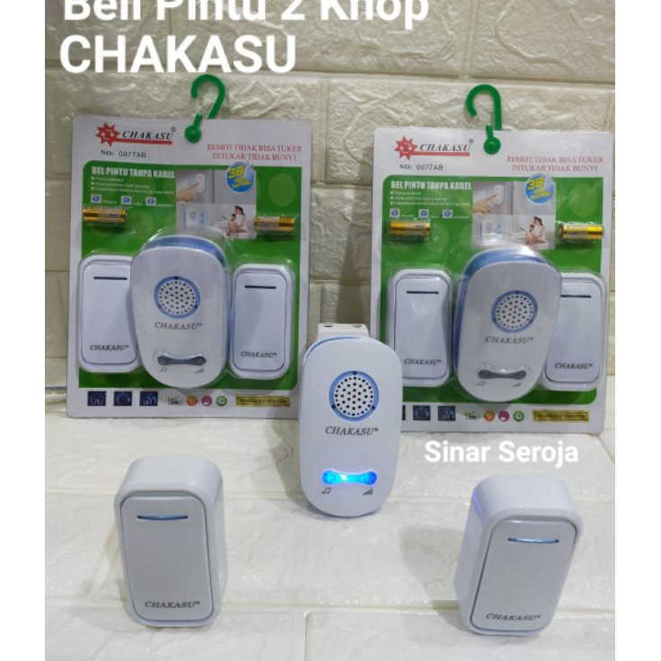 Jual Ready Bell Bel Pintu Rumah Wireless 1 Tombol 2 Tombol Chakasu ...