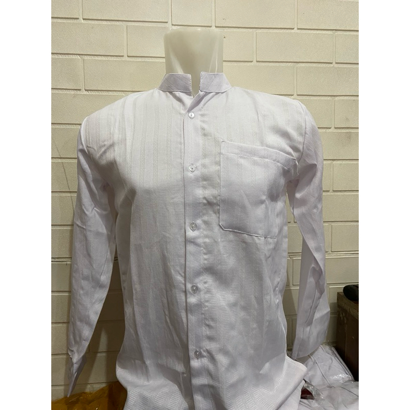 Kemeja Lengan Panjang Lyan Brown White