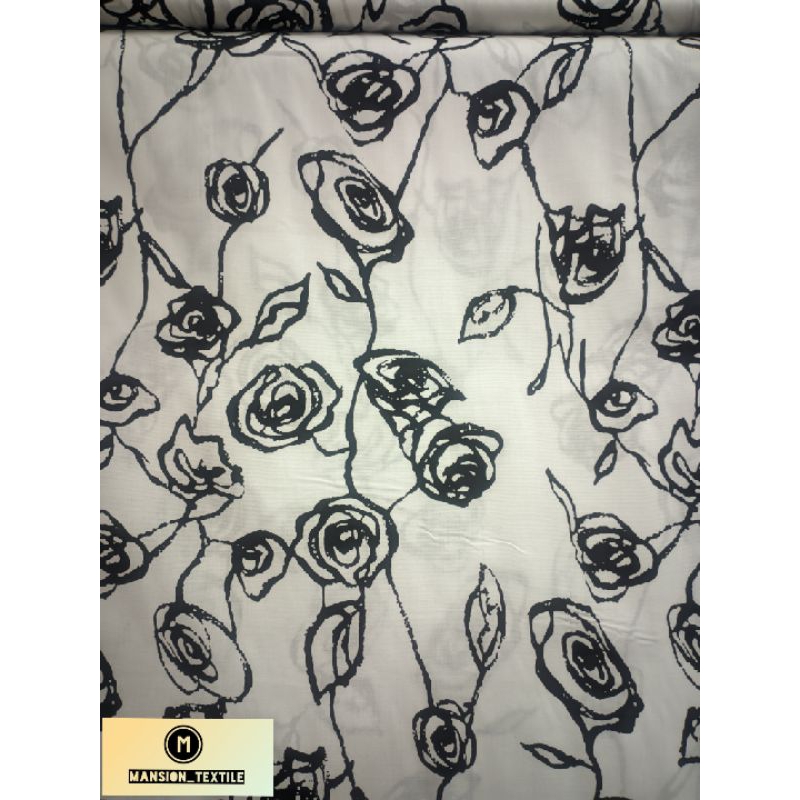 Jual Bahan Kain Katun Poplin Garment Motip Bunga | Shopee Indonesia