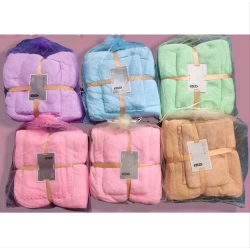 Jual Handuk Set 2in1 Handuk Mandi Dan Wajah Lembut / Handuk Hampers ...