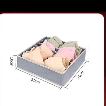 Jual organizer bra storage kain sekat pakaian dalam 7 sekat 7 slot ...