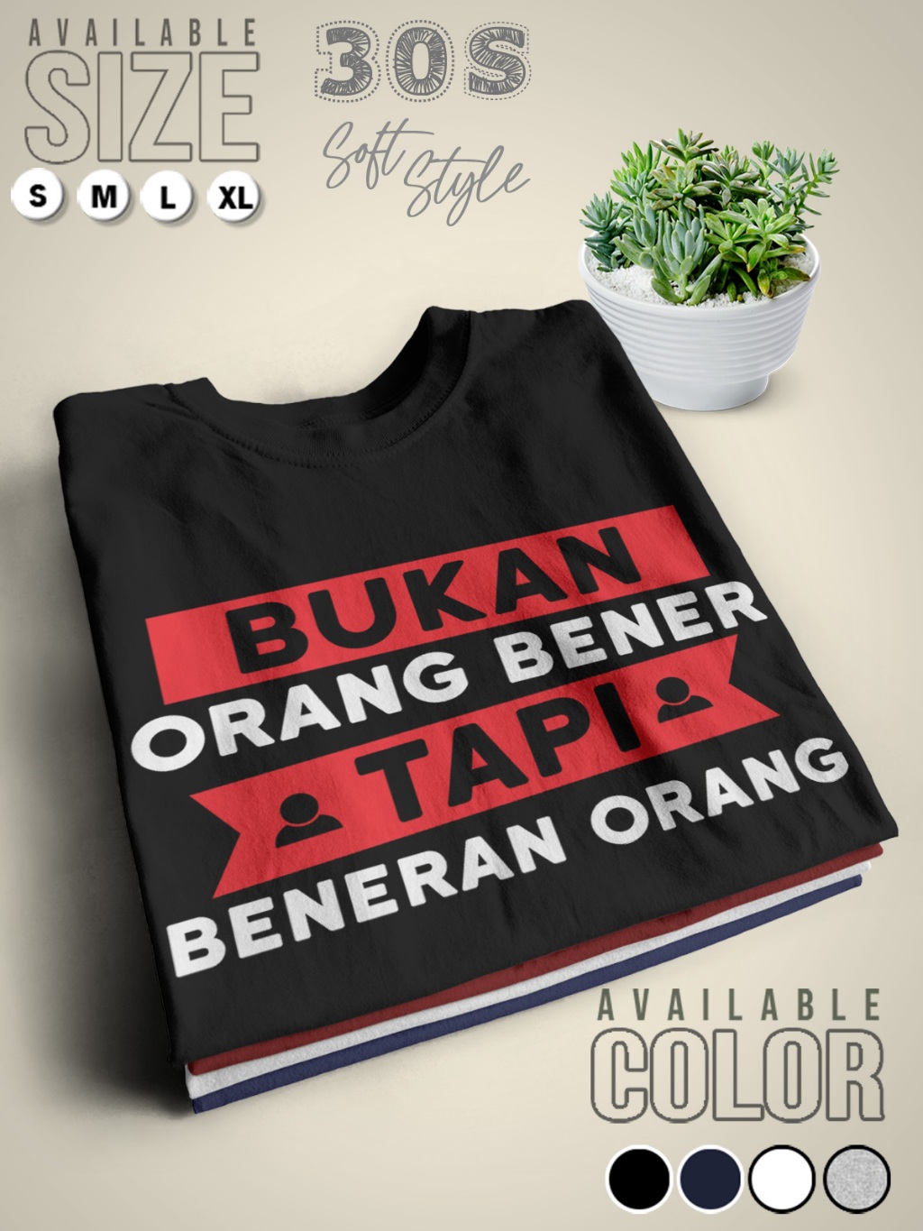 Jual Baju distro Terbaru 2024 Kaos kata Bukan orang bener tapi beneran