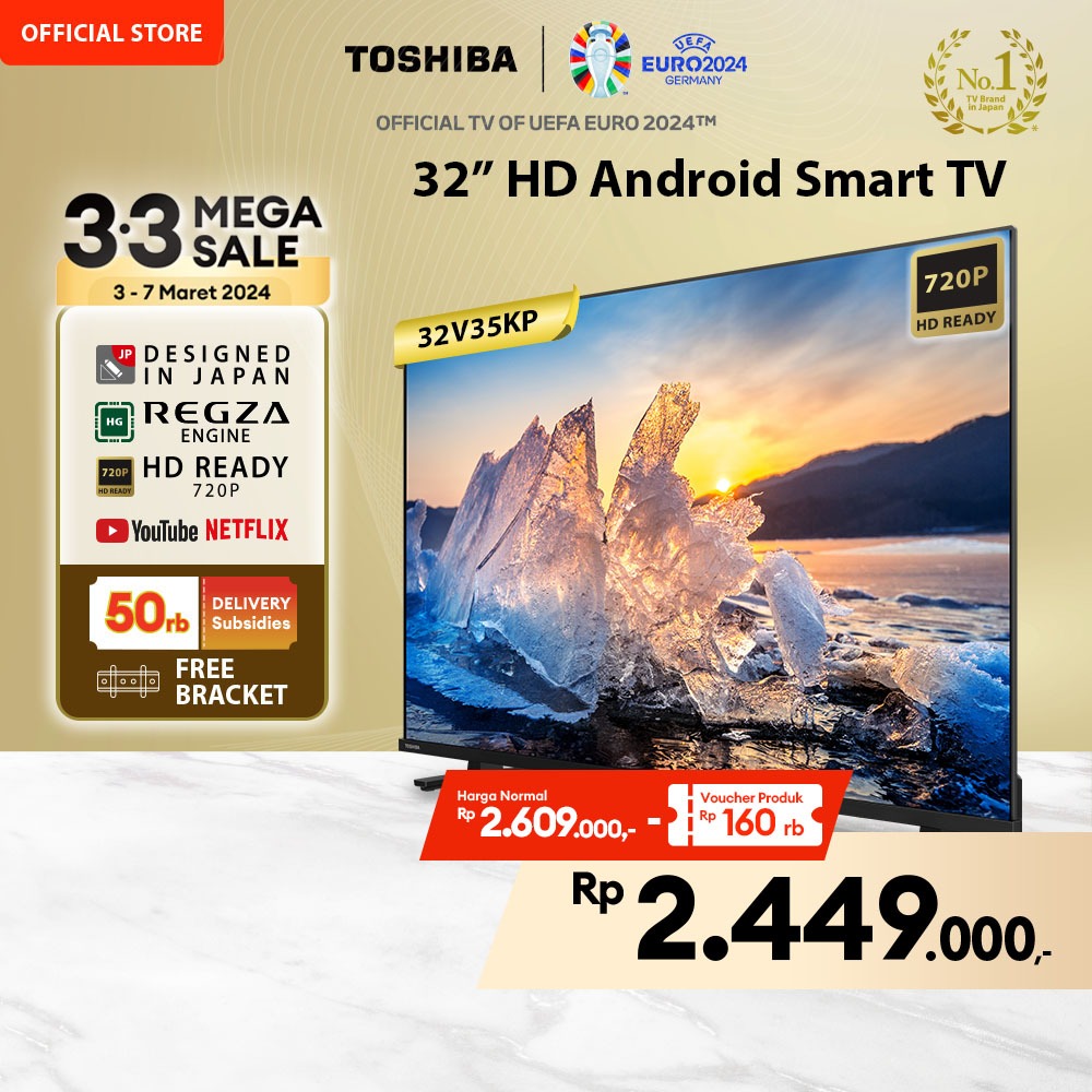 Jual [FREE BRACKET] Toshiba TV 32" HD Android TV - Google Assistant ...