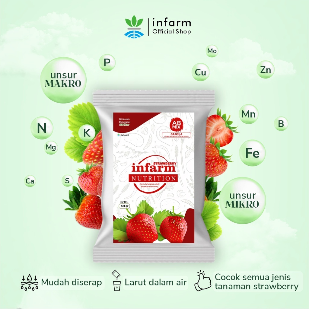 Jual INFARM - Nutrisi AB Mix Strawberry Pupuk Konvensional Tanah dan ...
