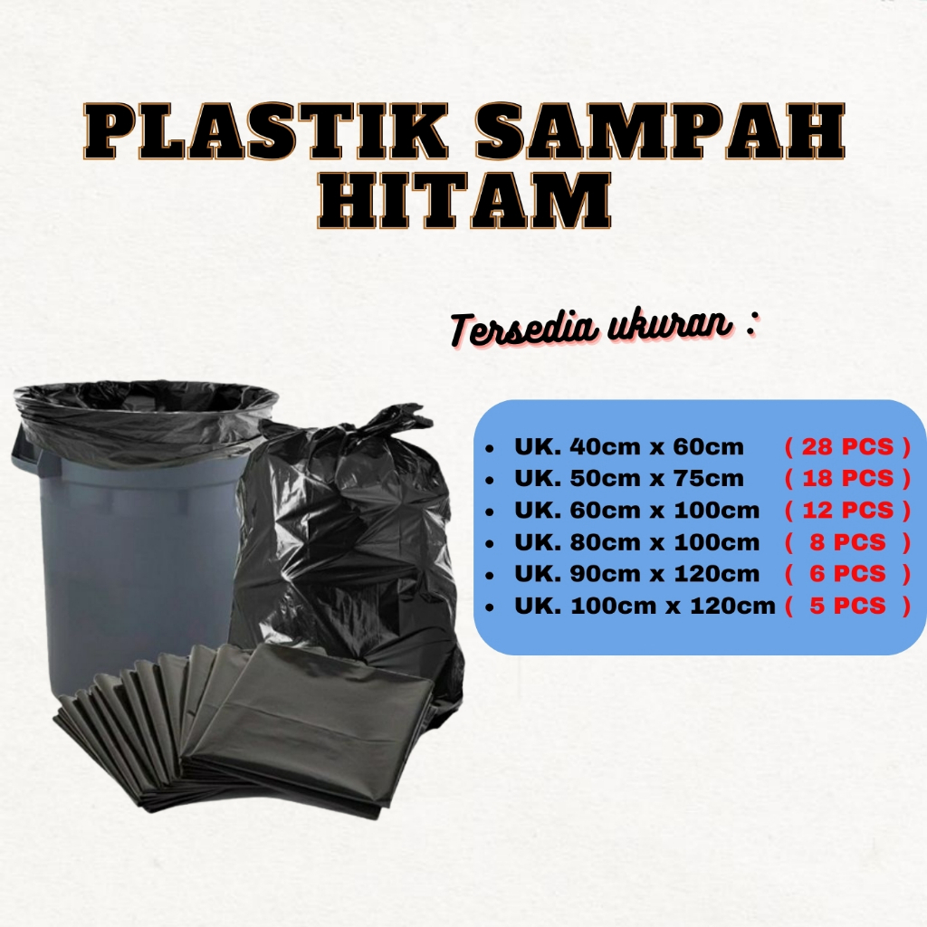 Jual Plastik Sampah Hitam Hd Pe Uk 40x60 50x75 60x100 80x100 90x120