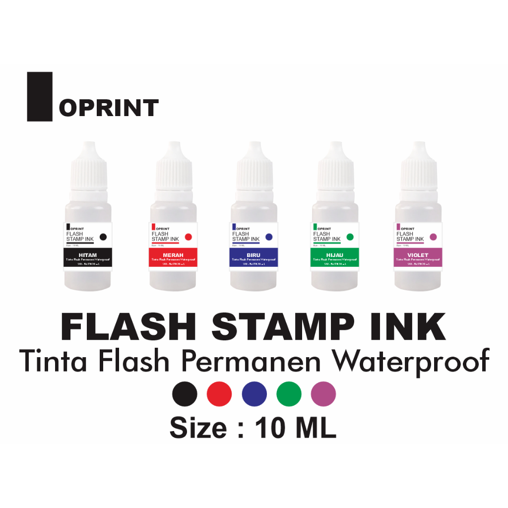 Jual Tinta Stempel Flash PLASTIK Permanen Waterproof 10 ml | Shopee ...