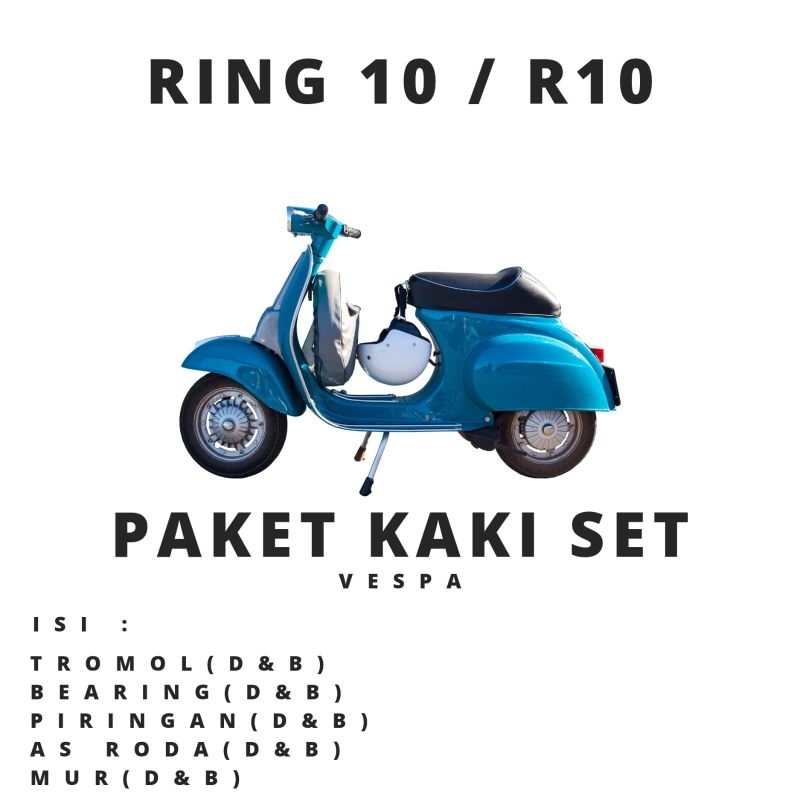 Jual Paket Kaki Fullset Tromol Bearing Mur As Roda Ring 10 Vespa Px ...