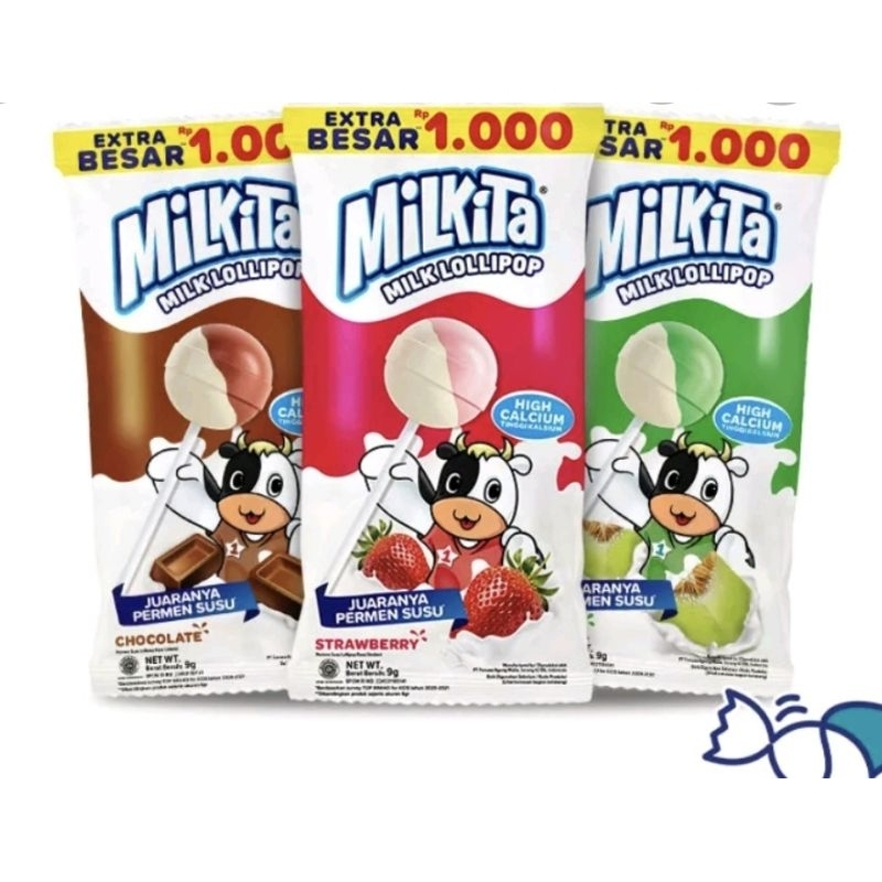 Jual PERMEN MILKITA LOLLIPOP RENCENG ISI 30 PCS (3 RASA) | Shopee Indonesia