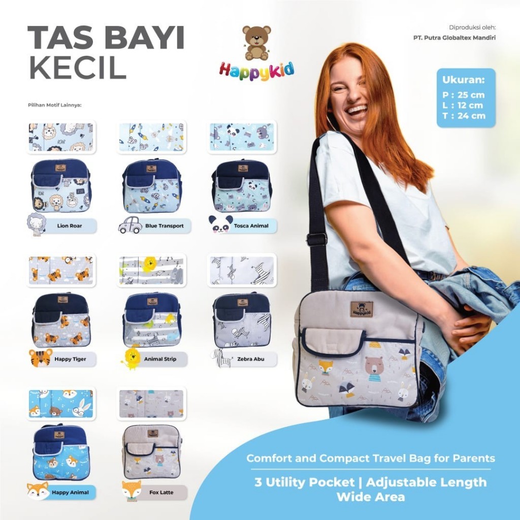 Jual Happykid Tas Bayi Besar Sedang Kecil Double Saku / Tas
