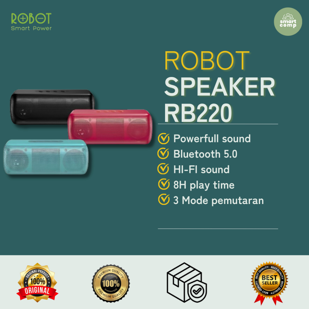 Jual ROBOT Speaker Bluetooth 5.0 RB220 Wireless Speaker | Shopee Indonesia