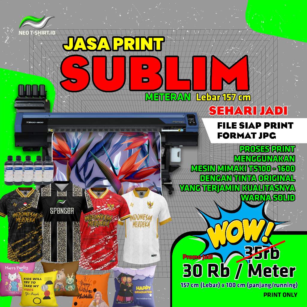 Jual Jasa Print Sublim Sublimasi Roll Large Format Lebar 157 Cm