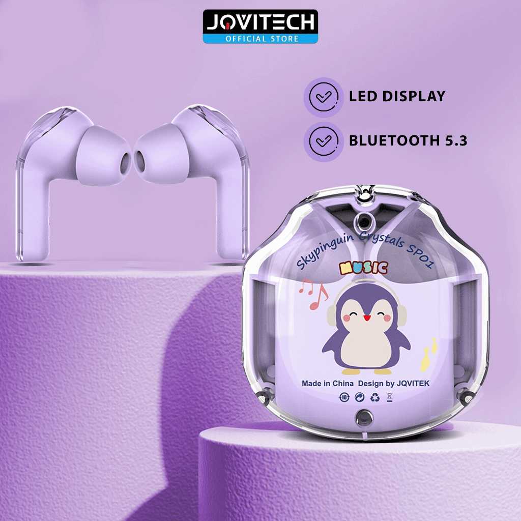 Jual Jovitech Original Wireless Cute Earphone Skypinguin Crystals TWS