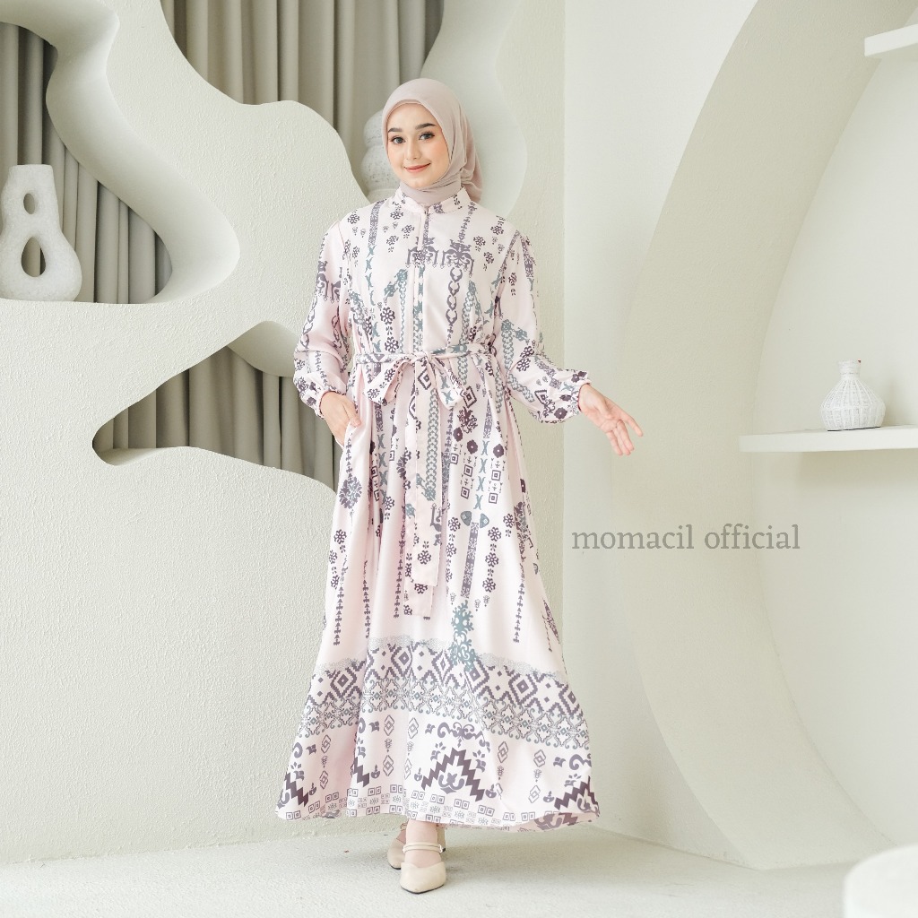 Jual MOMACIL MANIKA ETNIK GAMIS RAYA DRESS MUSLIM MAXMARA LUX PRINT ...