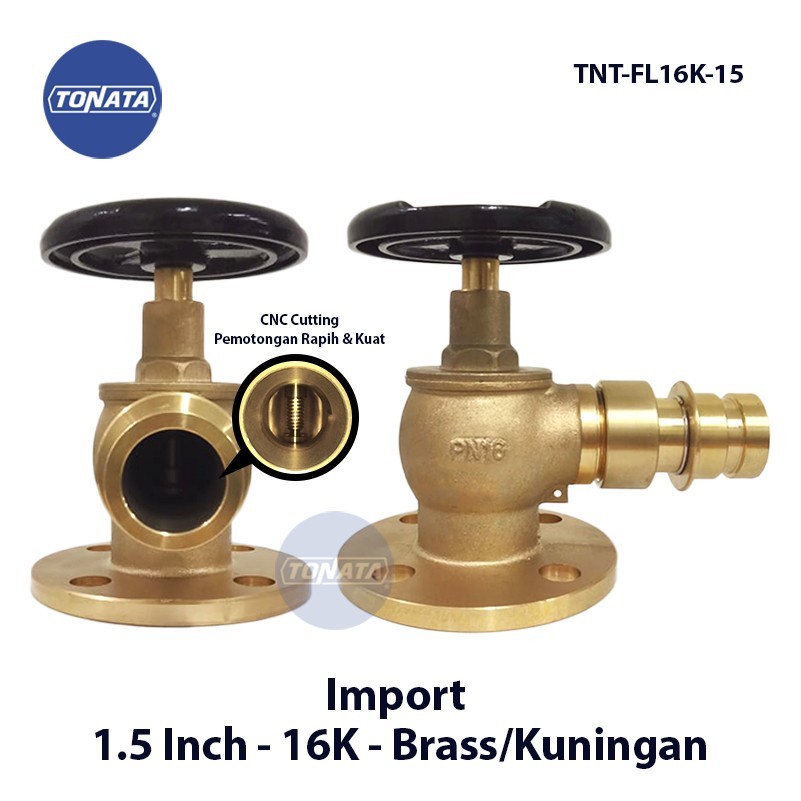 Jual Hydrant Valve Machino 1.5" - 16K / Type Flange / Brass / Import ...