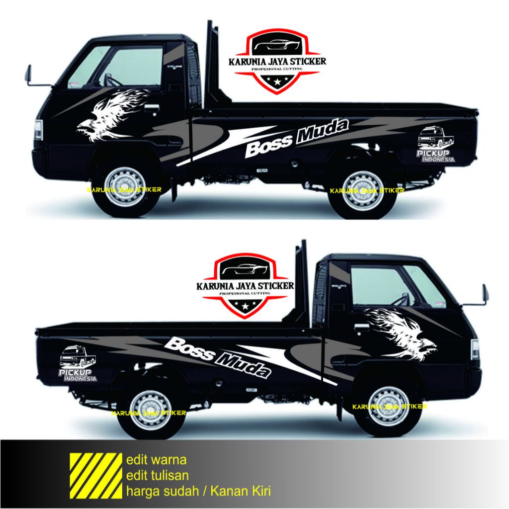 Jual sticker boss muda mibil L300 stiker variasi bodi pick up L300 ...