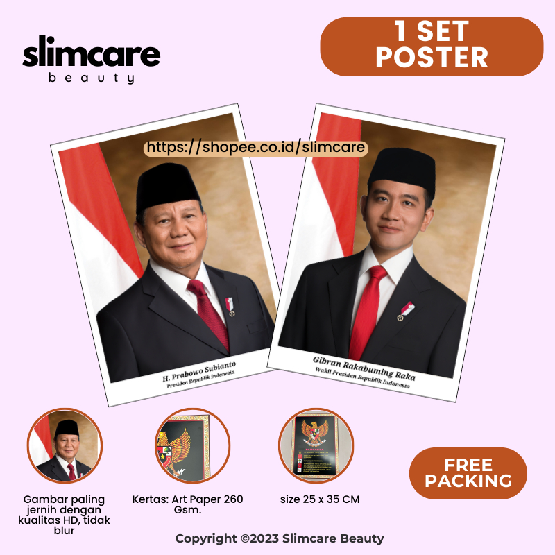 Jual Print Cetak Gambar Foto Poster Presiden Dan Wakil Indonesia Prabowo Gibran Terbaru 2024