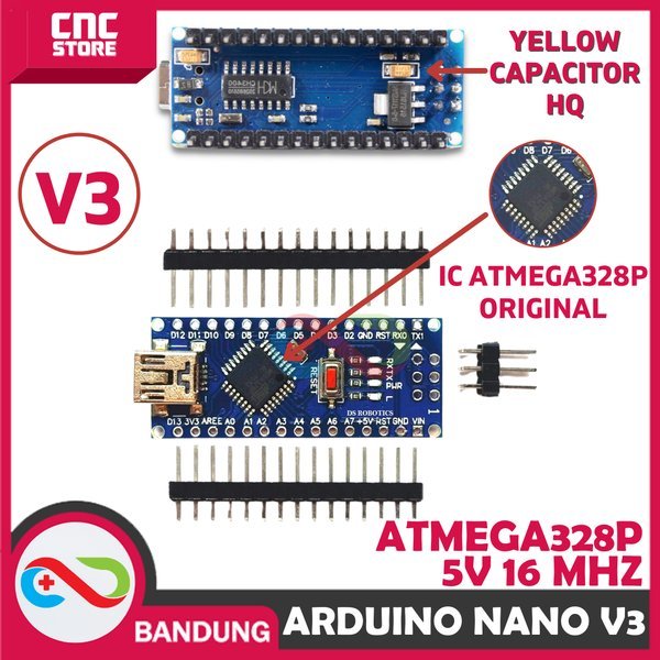 Jual NANO V3 ATMEGA328P-PU 5V ARDUINO NANO ATMEGA328 TANPA KABEL DATA