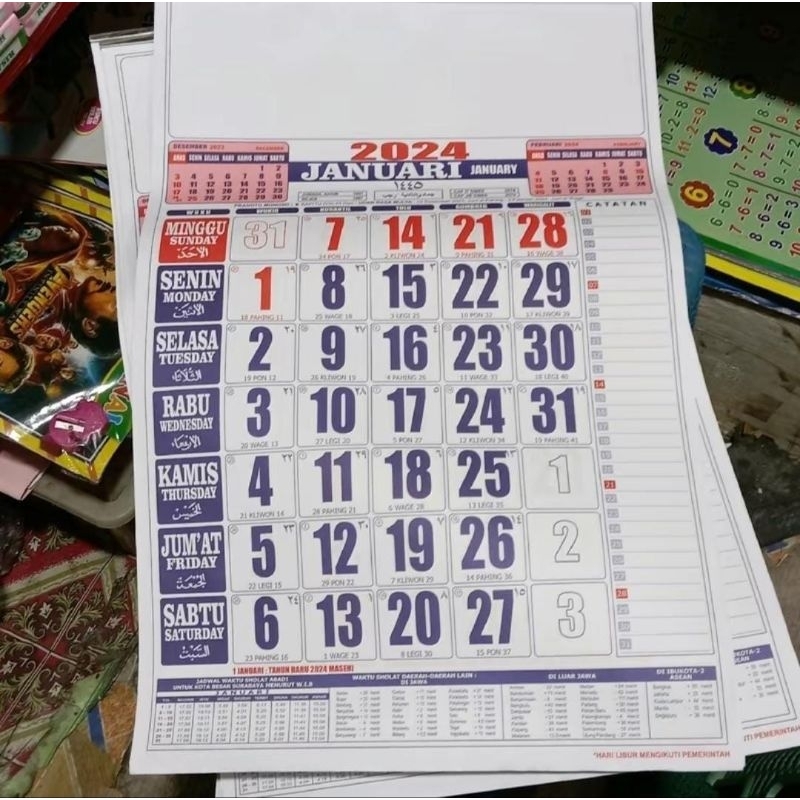 Jual Kalender Kantor Tahun 2024 Kalender Masehi Dan Hijriyah Shopee Indonesia 9640