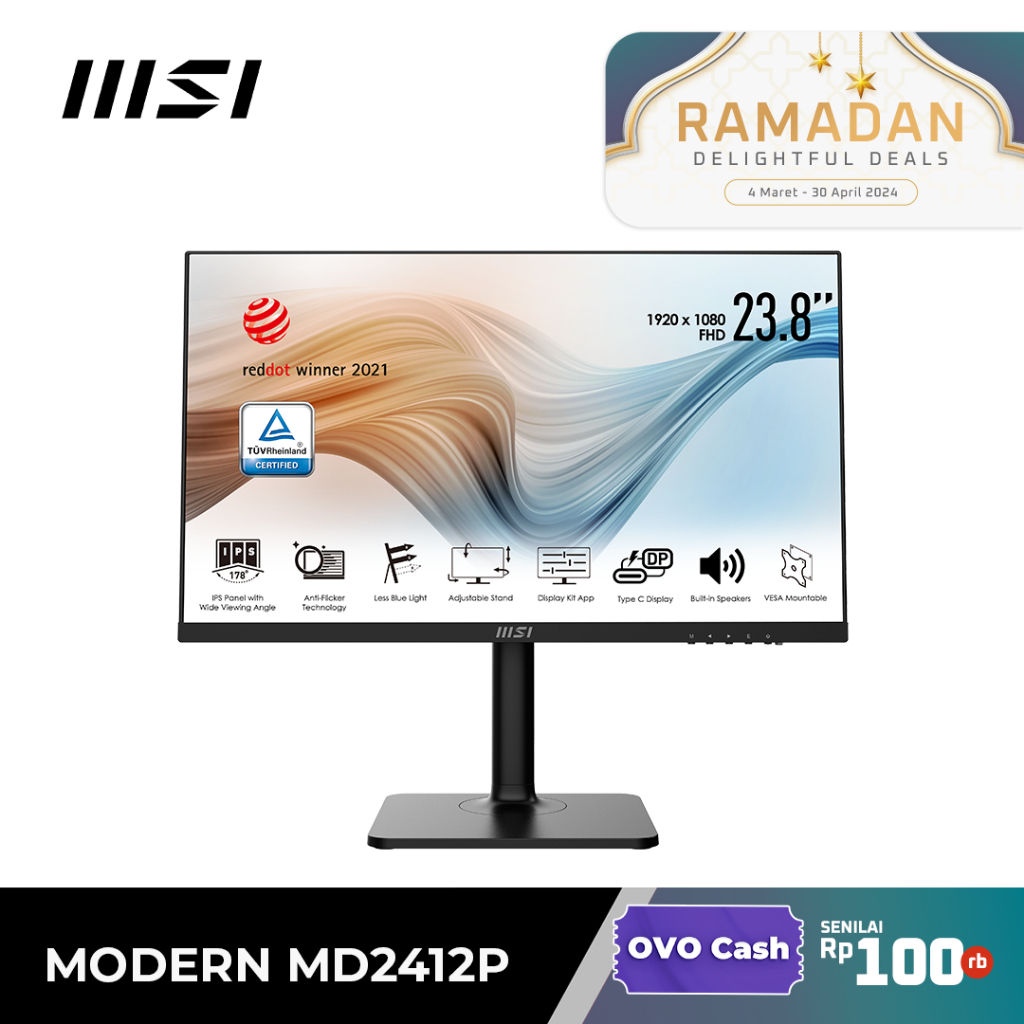 Jual Monitor Msi Led Ips Modern Md P Full Hd Inch Shopee Indonesia