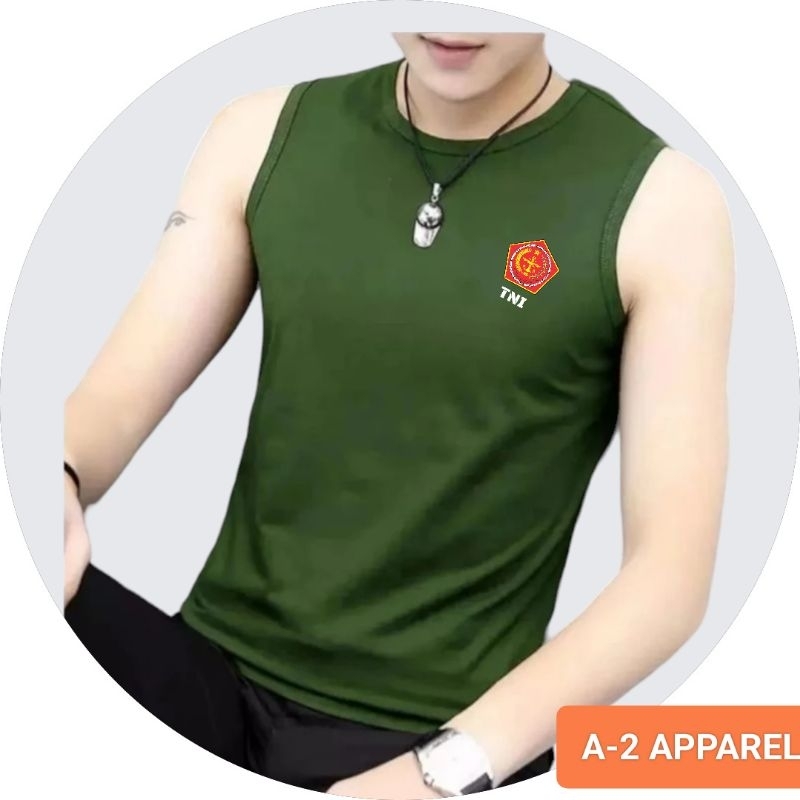 Jual SINGLET hijau army /SINGLET PRIA /TANKTOP PRIA/KAOS DALAM/DALAMAN ...