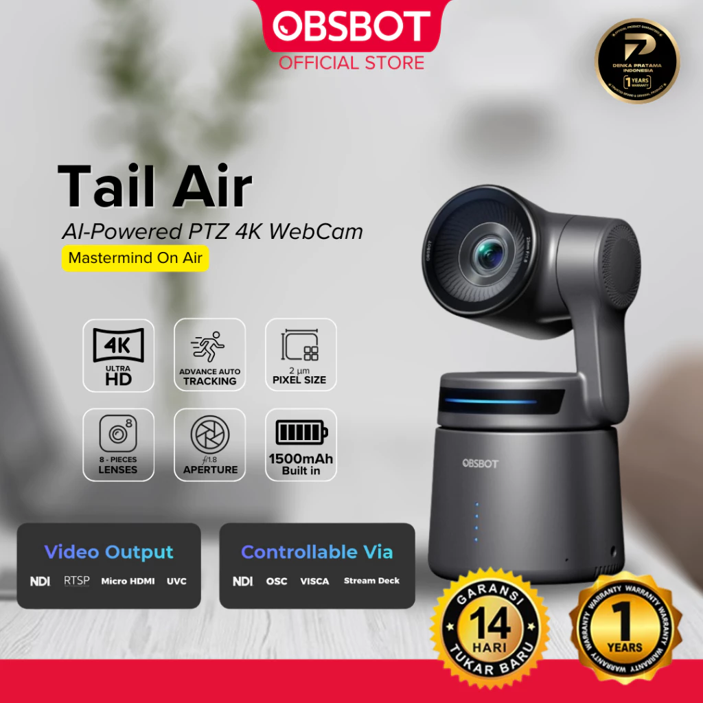 OBSBOT Tail Air AI-Powered 4K PTZ Streaming Camera