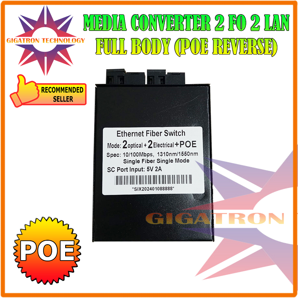 Jual Media Converter 2 FO 2 LAN 2 SC 2 RJ45 10/100 Mbps Full Body ...