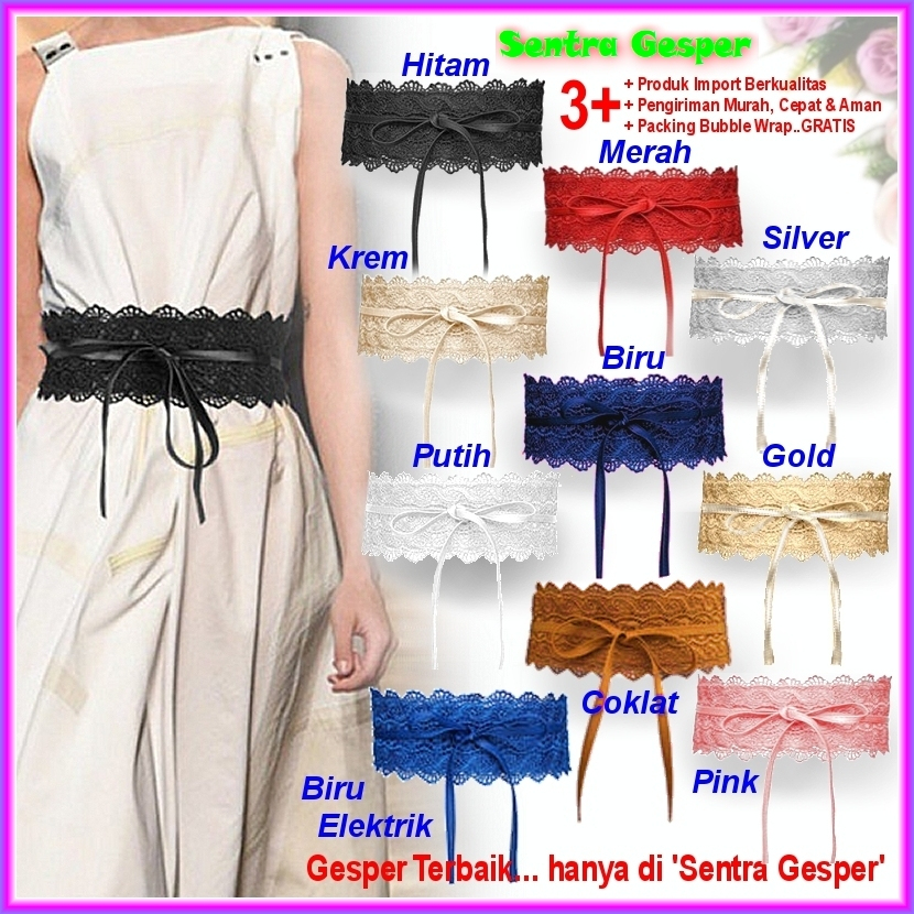 Jual Belt Gesper Sabuk Ikat Pinggang Wanita Lebar Renda Fashion Cewek ...