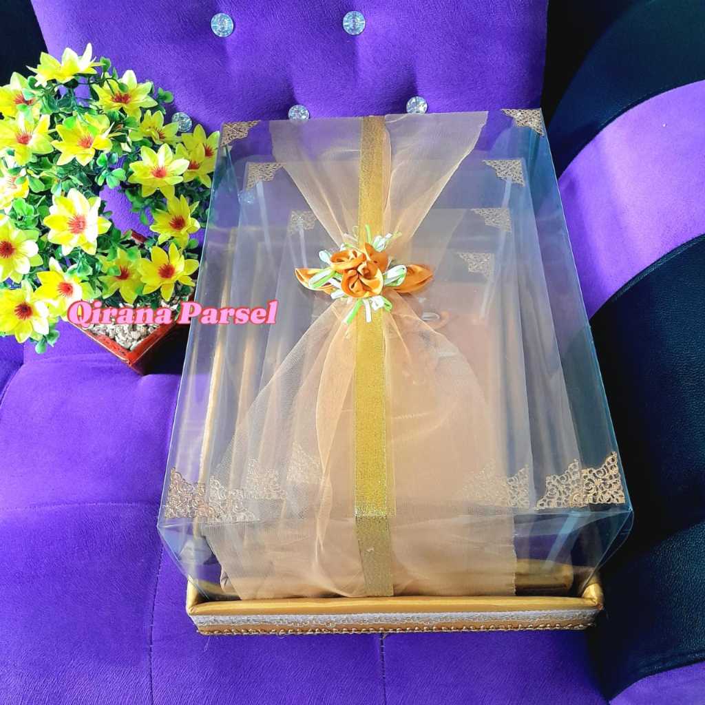 Jual Kotak Hantaran Seserahan Pernikahan Model Tile Pita Lurus Full Sett Isi 4 Box Termasuk Mika 0716