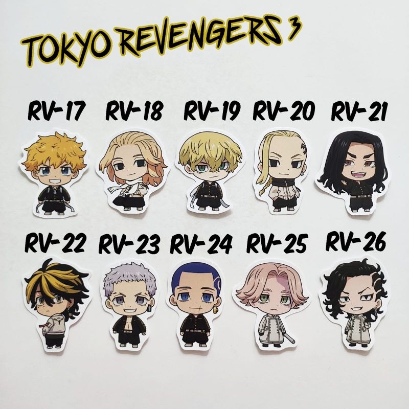 Jual Sticker Anime Tokyo Revengers 3 Takemichi Mikey Draken Chifuyu ...