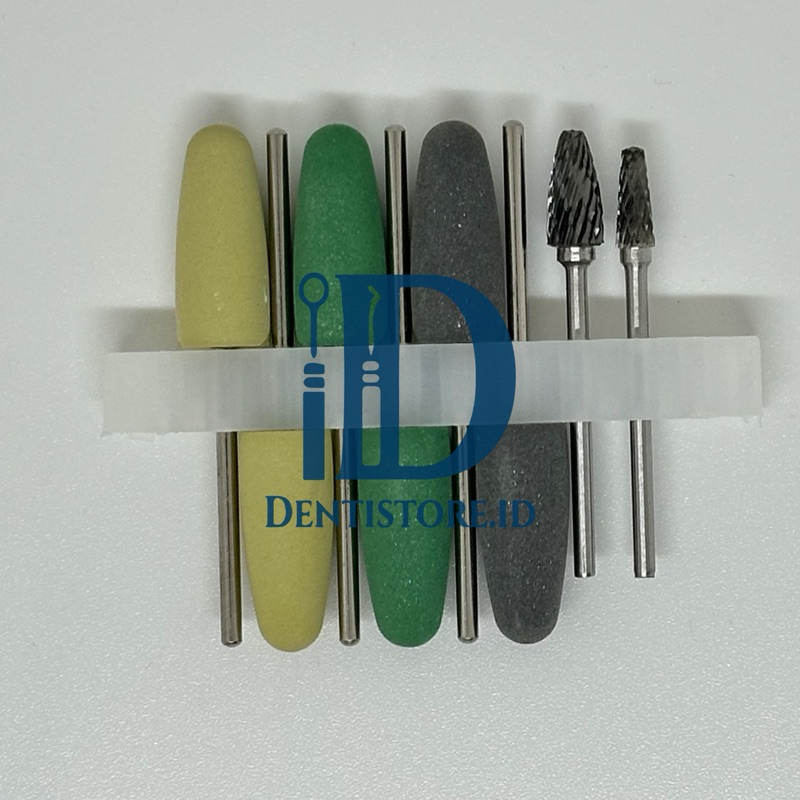 Jual Dental Set Bur Acrylic Akrilik Trimmer Poles Burs Kit Gigi Palsu