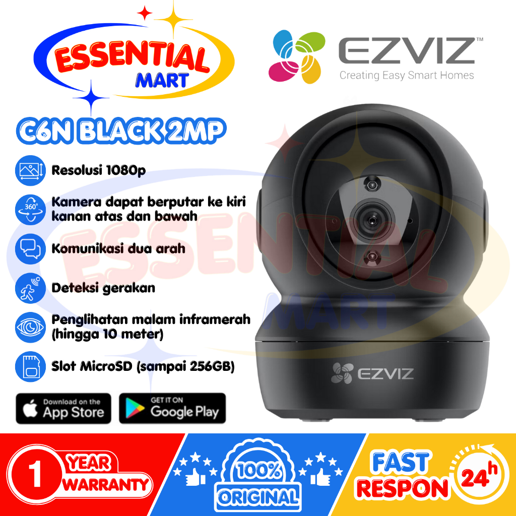 Jual CCTV EZVIZ C6N Black 2MP Smart Home IP Camera | Shopee Indonesia