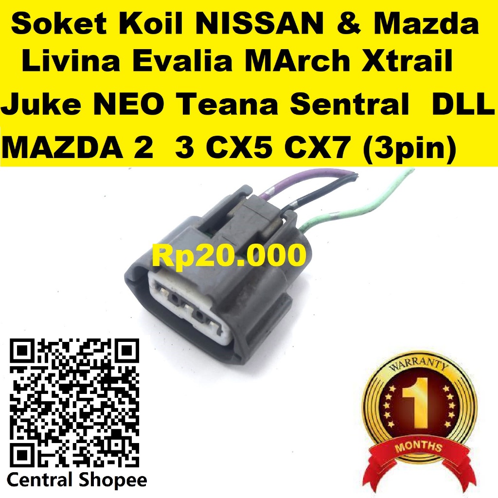 Jual Soket Koil Nissan Livina Teana Sunny Sentra Coil Ignition 3kabel