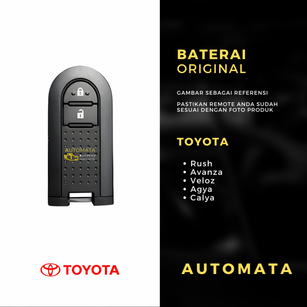 Jual Baterai Remote Kunci Keyless Smartkey Toyota Rush Original ...