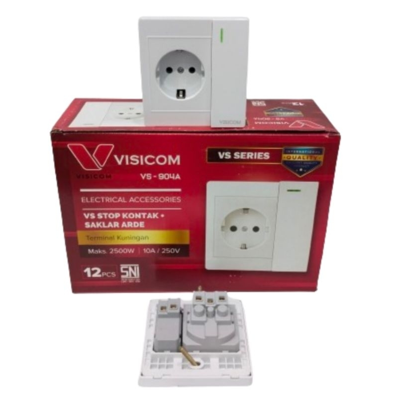 Jual Saklar Engkel + Stop Kontak / Socket 1 Lubang IB Inbow VISICOM VS ...