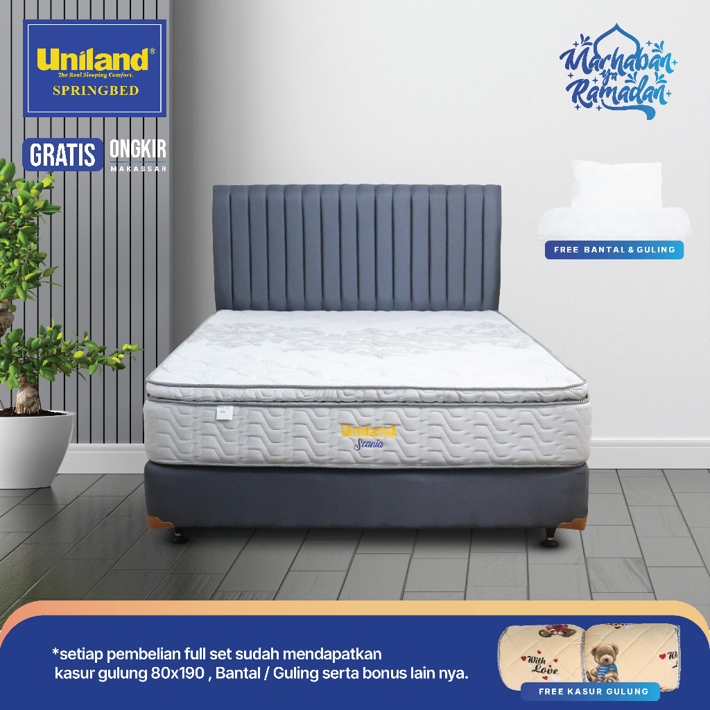 Jual Uniland Springbed Scania Pillowtop - Spring Bed Full Set | Shopee ...