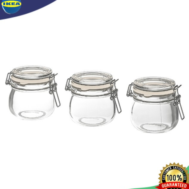 Jual Stoples Jar Set 1 Set Isi 3Pcs Toples Bening Penutup Kawat Besi