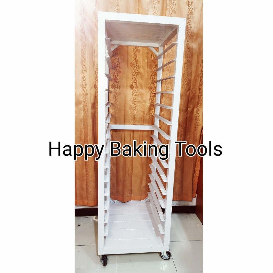 Jual Trolley rak kue roti 15 susun warna, Cooling rack trolley 15 susun ...