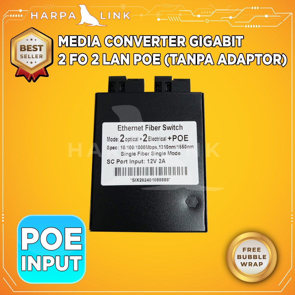 Jual Media Converter 2 FO 2 LAN 2 SC 2 RJ45 Gigabit 1000 Mbps POE Body ...