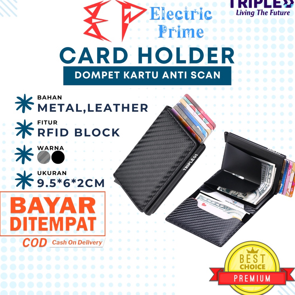 Jual Koleksi Terbaru TRIPLEDI Dompet Kartu Lontar Anti Scan RFID Block ...